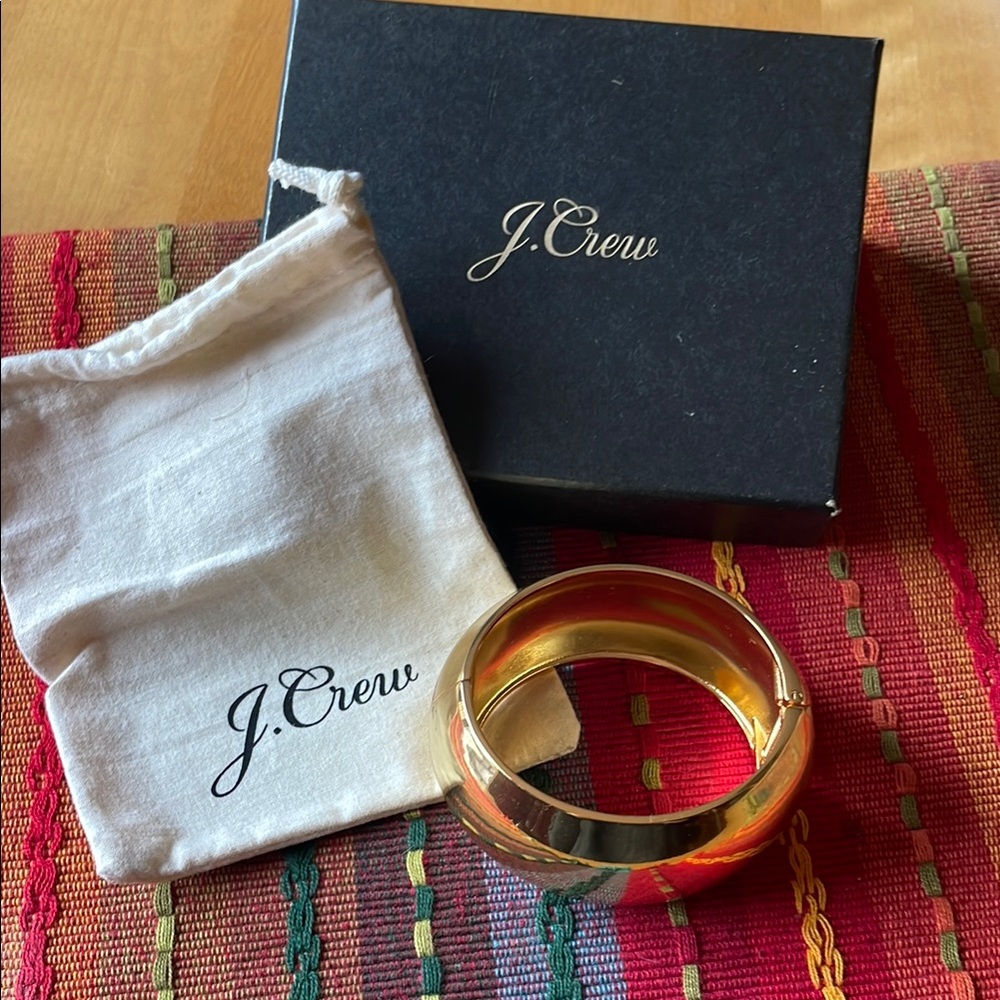 J.Crew Gold hinged Bangle Bracelet